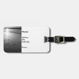 金色のガラス色の砂のグレースケール ラゲッジタグ