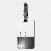 金色のガラス色の砂のグレースケール ラゲッジタグ (裏面縦)