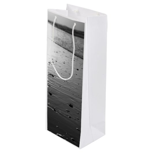 金色のガラス色の砂のグレースケール ワインギフトバッグ (正面アングル)