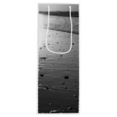 金色のガラス色の砂のグレースケール ワインギフトバッグ (正面)