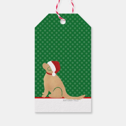 金色のクリスマスギフトタググリーンを持っている ギフトタグ (裏面)