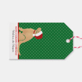 金色のクリスマスギフトタググリーンを持っている ギフトタグ (正面(横))