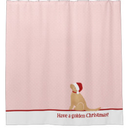 金色のクリスマスシャワーカーテンを持っている シャワーカーテン