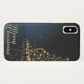 金色のクリスマスツリーのブルークリスマス Case-Mate iPhoneケース (裏面(横))
