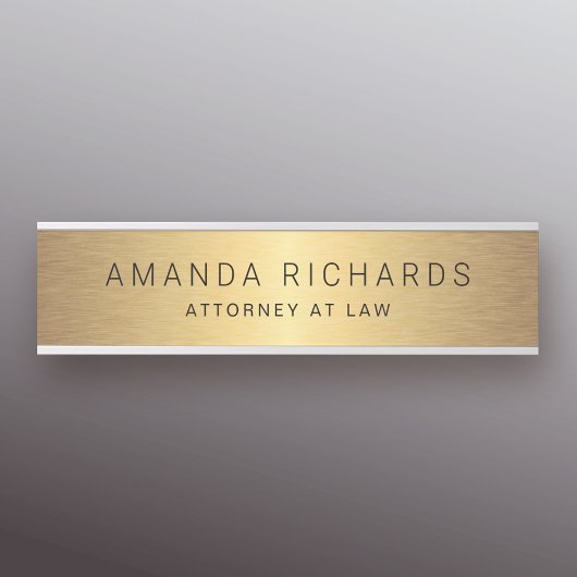 金色のグラデーション名とタイトルドア記号 サインプレート