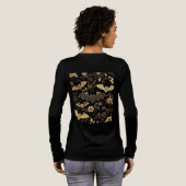 金色のコウモリのTシャツ柄 トライブレンドＴシャツ (背面全体)