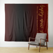 金色のコンフェッティでおめでとう! 黒と赤の背景 タペストリー (インサイチュ(横))