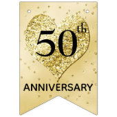 金色のコンフェティ - 結婚50周年記念バナー バンティングフラッグ (第3の旗)