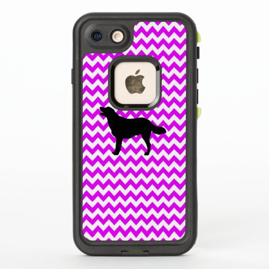 金色のシルエットと完璧なピンクのシェブロン LifeProof iPhoneケース (裏面)