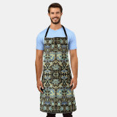 金色のシームレスな装飾ヴィンテージデザイン エプロン (着用した状態)