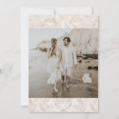 金色のスクロールダマスクアイボリー金ゴールド日付を保存 セーブザデート (裏面)