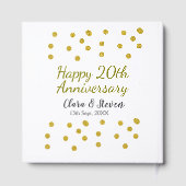 金色のドットが輝くハッピー20周年記念結婚記念日 ゲストブック (裏面)