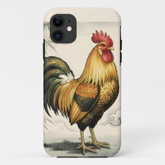 金色のニワトリ 日本美術 Case-Mate iPhoneケース (裏面)