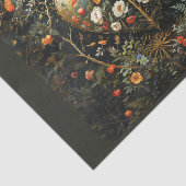 金色のハートと中世の花のコンポジション - 薄葉紙 (詳細)