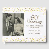 金色のハートのフォト 50回目の結婚記念日 ゲストブック (正面)