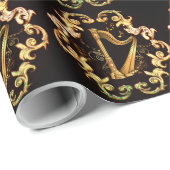 金色のハープ ラッピングペーパー (ロールコーナー)