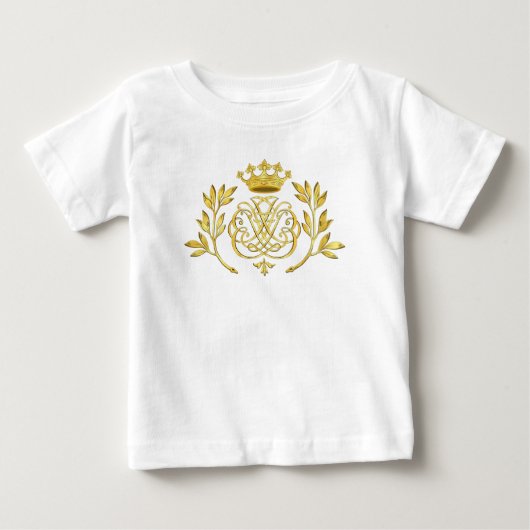 金色のバッハの紋章・紋章・モノグラム ベビーTシャツ (正面)