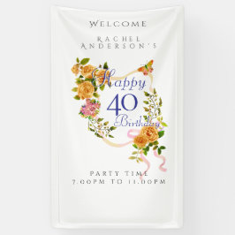 金色のバラのリボン 40歳の誕生日 横断幕
