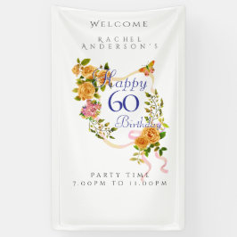 金色のバラのリボン 60歳の誕生日 横断幕