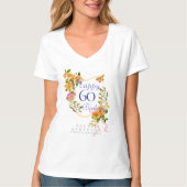 金色のバラのリボン 60歳の誕生日 Tシャツ (正面)