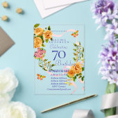 金色のバラのリボン 70歳の誕生日招待状 アクリル招待状 (インサイチュ (ウェディング))