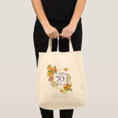 金色のバラのリボン 70歳の誕生日 トートバッグ (正面(商品))