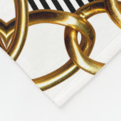 金色のバロックと鎖のオーナメント フリースブランケット (角)