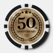 金色のビジネス50周年記念 ポーカーチップ (正面)