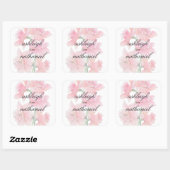 金色のピンクの蘭 | Romantic Vintage Wedding スクエアシール (シート)