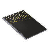 金色のフェイクフォイルコンフェティ ノートブック (右側)