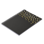 金色のフェイクフォイルコンフェティ ノートブック (左側)