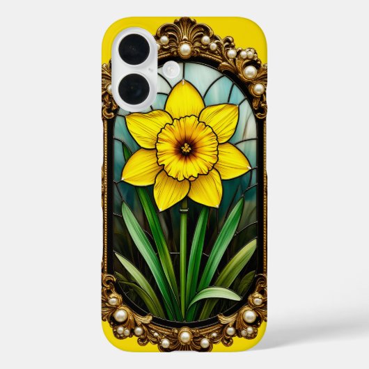 金色のフレームの色とりどりの水仙 Case-Mate iPhoneケース (裏面)