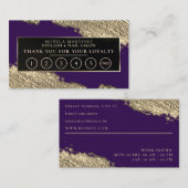 金色のブラシ染めのエレガントロイヤリティ紫  名刺 (正面/裏面)