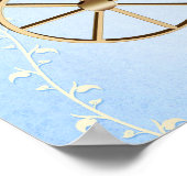 金色のプリンセスの馬車 ブルーストーリーブック 個人名入れ ポスター (角)