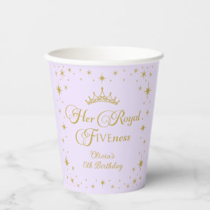金色のプリンセス 5歳の誕生日おめでとう 紙コップ