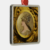 金色のヘルメットとグリフィンを備えたアテナポートレート メタルオーナメント (右)