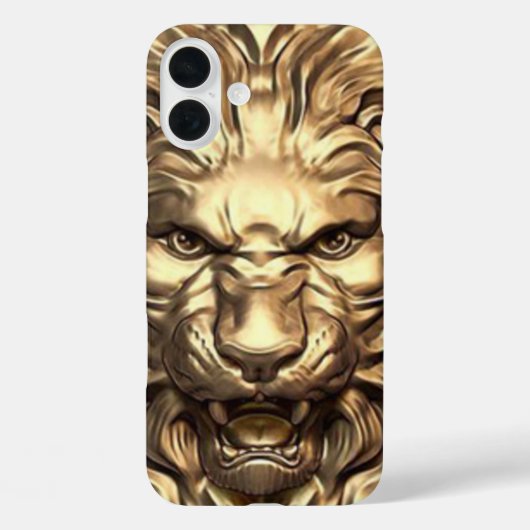金色のライオンの顔が吠える スマホケース Case-Mate iPhoneケース (裏面)