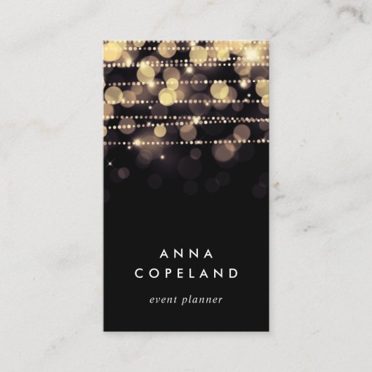 金色のライト(垂直) 名刺 (正面)