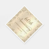 金色のラメ金属ホイル 60回目の結婚記念日 スタンダードランチョンナプキン (角)