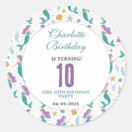 金色のリトルマーメイド10歳の誕生日 | アンダーザシー ラウンドシール