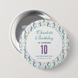 金色のリトルマーメイド 10歳の誕生日 | 海の中 缶バッジ