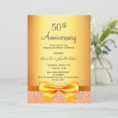 金色のリボンの50回目の結婚記念日 招待状 (スタンド正面)