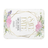 金色のワイルドフラワーの春の結婚式日付を保存 マグネット (横)