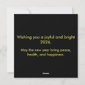 金色の中国の新年2026 シーズンカード (裏面)