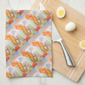 金色の人魚のキッチンタオル キッチンタオル (四つ折り)