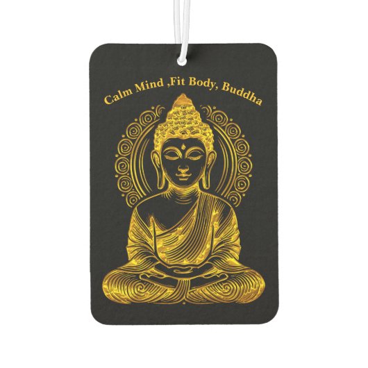 金色の仏像で穏やかな瞑想ポーズを実現 カーエアーフレッシュナー (裏面)