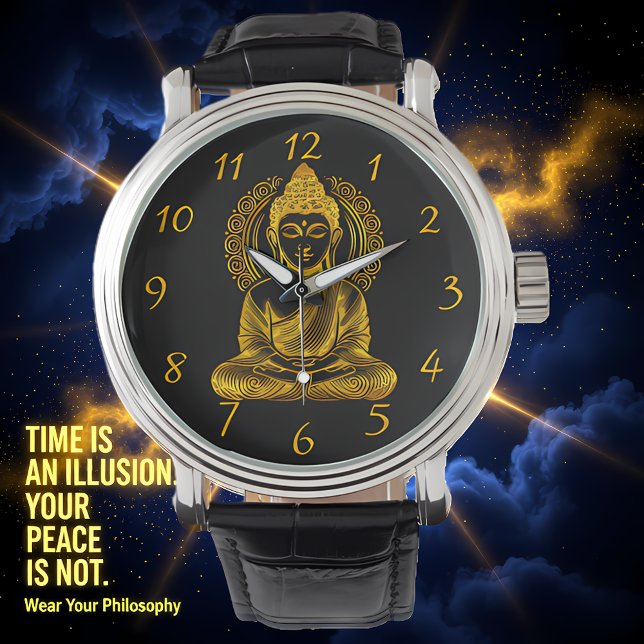 金色の仏像で穏やかな瞑想ポーズを実現 腕時計 (クリエイターアップロード済み)