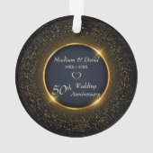 金色の光沢のある円 オーナメント (裏面)