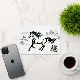 金色の午年(干支)グッティングカード 箔グリーティングカード