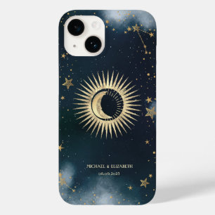 金色の太陽 月 星 夜空 Case-Mate iPhone 14ケース